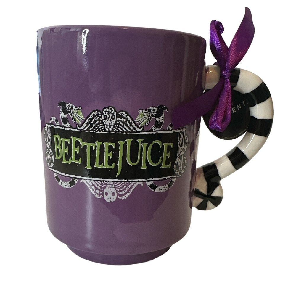 NWT Beetlejuice Mug‎ By Magenta Halloween Cup Purple NWT